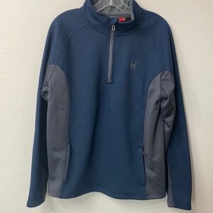 Spyder 1/4 zip Blue and gray jacket size medium.